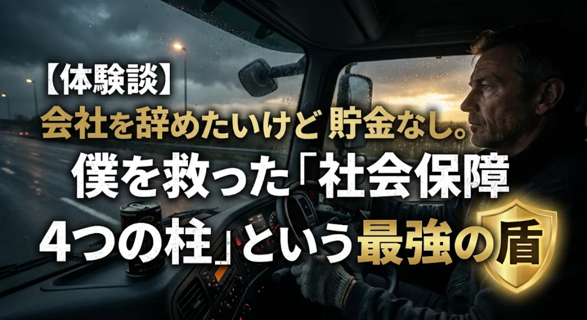 【体験談】会社を辞めたいけど貯金なし。僕を救った「社会保障4つの柱」という最強の盾